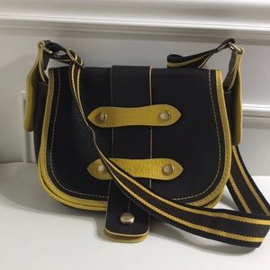 Hogan Made in Italy leather crossbody bag brown